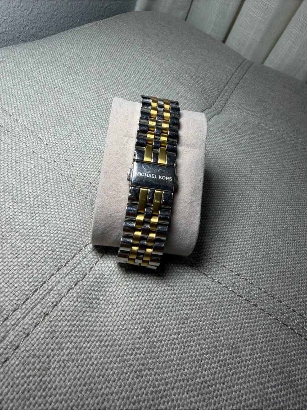 Michael Kors Two-Tone Gold & Silver Men's Bracelet Watch with White Dial